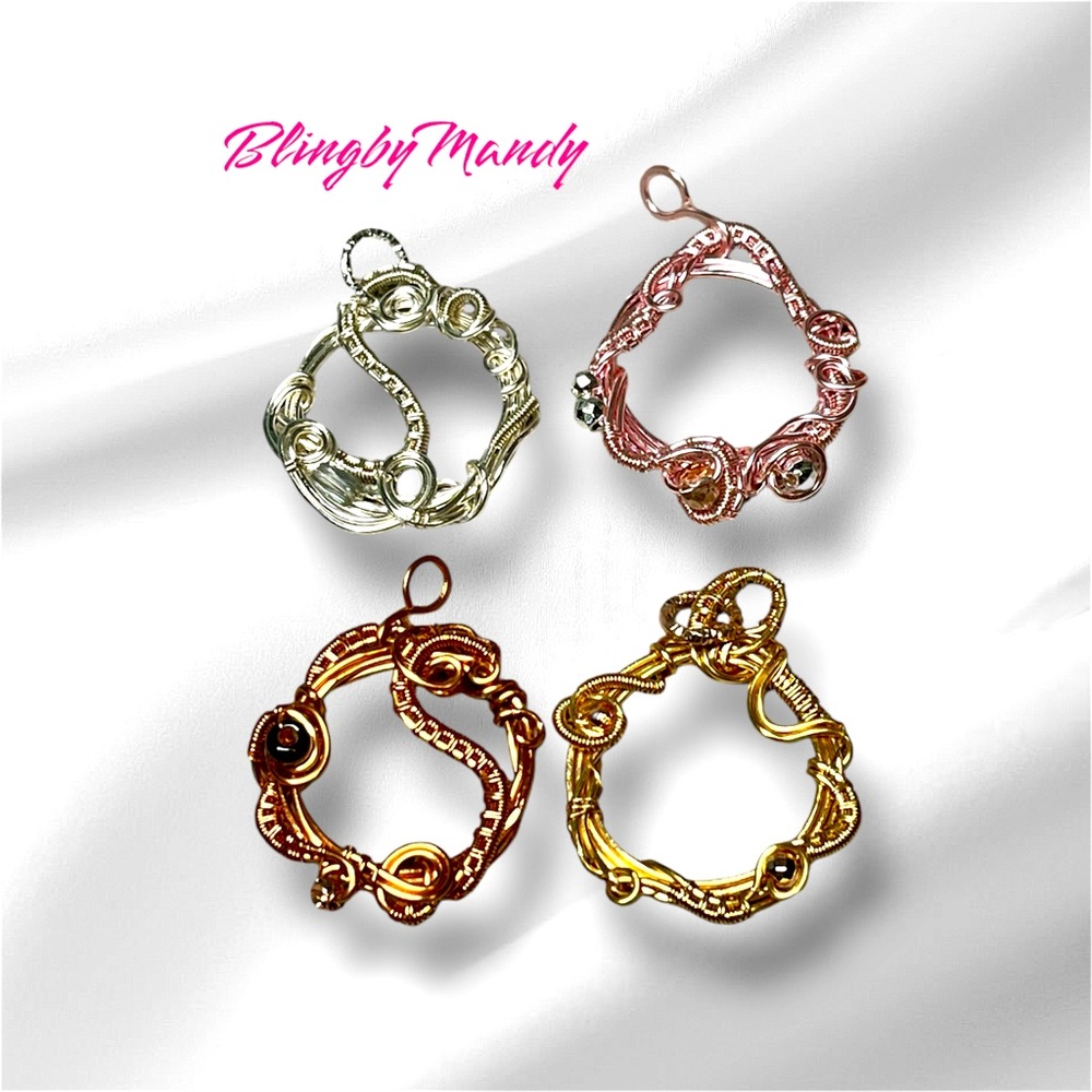 Swirls for girls-custom made bespoke pendant-choose color